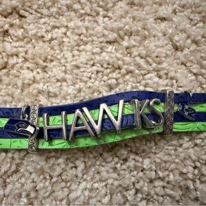 Blue and Green HAWKS Bracelet - magnetic easy clasp- 12s Seattle